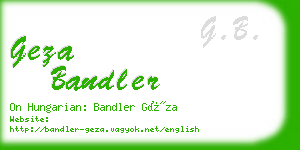 geza bandler business card